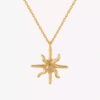 Naszyjnik Gwiazdosłońce pozłacany to etniczna biżuteria artystyczna inspirowana symbolem słońca i gwiazdy. Złoty naszyjnik o organicznej formie, pełen blasku, mocy i znaczenia.