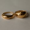 Pierścionki ręcznie robione Mokave pozłacane - Bulba mała i Bulba duża - ujęcie na wprost