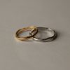 Obrączki ręcznie robione Mokave srebrna i pozłacana - Anima cienka - zdjęcie