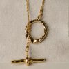 Naszyjnik ręcznie robiony Mokave pozłacany - Yin Yang - zdjęcie