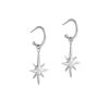 Kolczyki ręcznie robione Mokave na kole srebrne z gwiazdą - Błysk