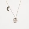 Naszyjnik ręcznie robiony Lunalove srebrny, dwie zawieszki, dwie fazy księżyca